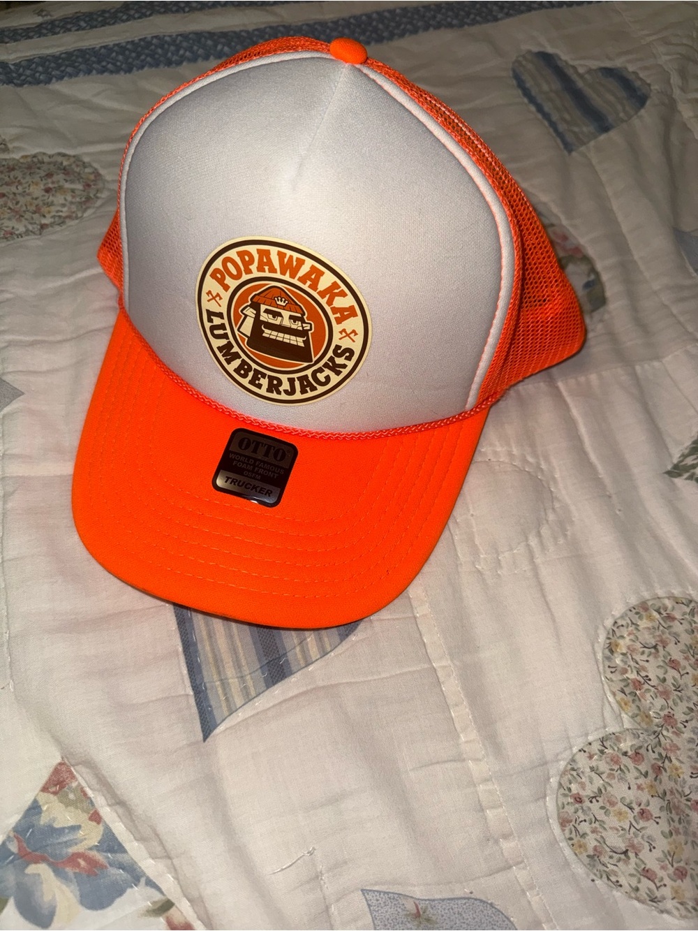 Popawakka Lumberjacks Orange & White Trucker Hat